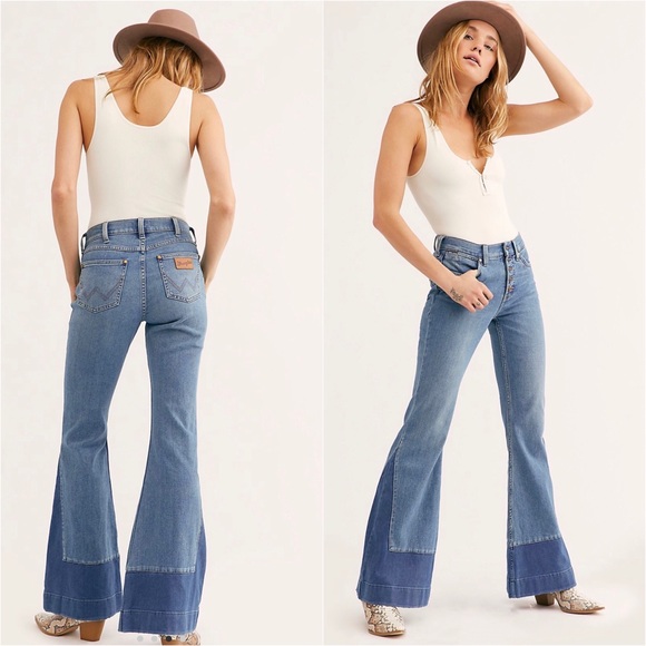 NWT Free People Wrangler High Rise Flare Jeans - Picture 2 of 7